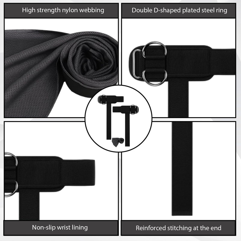 2pcs Lifting Straps and 1pcs Sports Towel, Anti-Slip Weightlifting Wrist