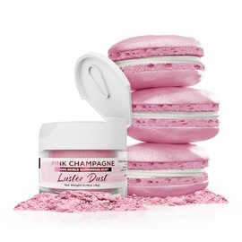 BAKELL polvo y pintura comestible de champaña rosa, 4 gramos, polvo comestible LUSTER DUST | Pintura certificada Kosher, polvo y polvo | 100% comestible y de grado alimenticio | pasteles, pintura vegana y polvo (rosa champaña)