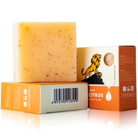 Lanthome All Natural Bar Soap for Men, Moisturizing Mens Bar Soap 100g, Cedar Citrus Smell Fresh Men's Exfoliating Body Wash Bath Soap with Shea Butter 3 Pack