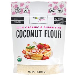 Wholesome Yum Premium Organic Coconut Flour (16 oz / 1 lb) - Gluten Free, Non GMO, Keto Friendly Flour Substitute For Low Carb Baking