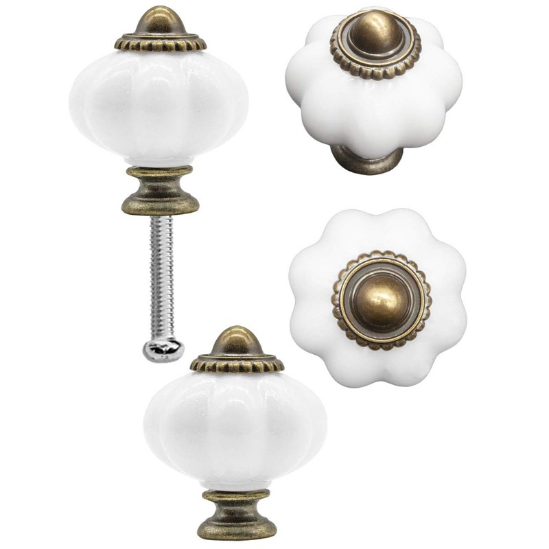 FUXXER® Antique Furniture Handles Drawer Knobs Bronze Brass Set of