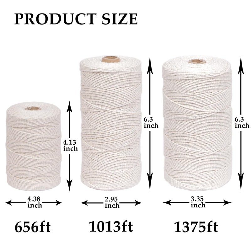 MAOQIAN 656ft Butchers Cotton Twine String 2mm Cooking Twine Food