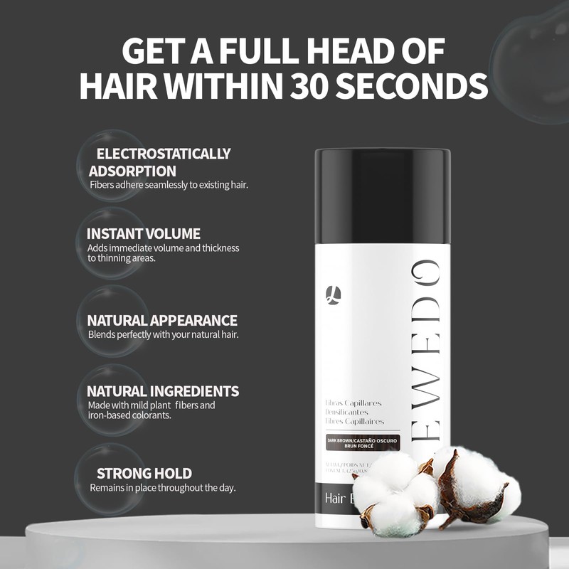 LEWEDO Hair Building Fibers - Instant Volume for Thinning Hair,