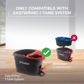 O-Cedar EasyWring Deep Clean Refill (4-Pack) | 40% More Cleaning Power | Microfiber Mop Refill Compatible with O-Cedar EasyWring Spin Mop & Bucket System