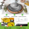 Teivio 32-Piece Kitchen Plastic Wheat Straw Dinnerware Set, Service for