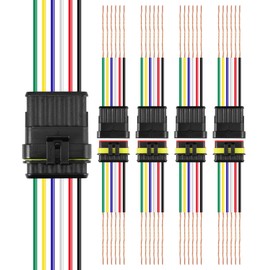 RDBS 5 Kit 6 Pin Electrical Wire Connectors 6 Way Waterproof Male and Female Plug for Car Truck, Motorcycles Marine Boat and Other Wire Connection