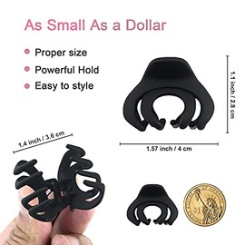 MAORULU - Pinza para el cabello, pequeño pulpo para cabello fino/medio grueso, para mujeres y niñas, mini pinzas para el pelo de 1.5 pulgadas, mate, p