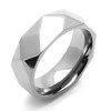 DoubleAccent 8MM Comfort Fit Titanium Wedding Band Faceted Dome Ring