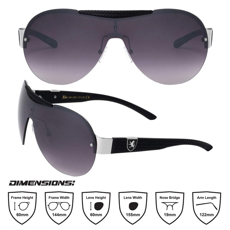 Khan Ridge - Rimless One Piece Shield Sunglasses (Smoke Silver)