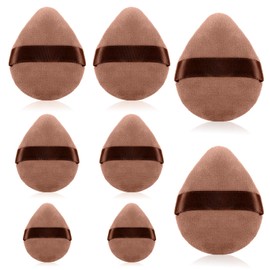 8 Pieces Powder Puff Set Face Soft Triangle Makeup Puff Soft Plush Setting Powder Puff Beauty Blender Sponge Beauty Makeup Tools for Dry&wet Makeup Concealer Loose Body Powder Foundation-Brown,4 Sizes