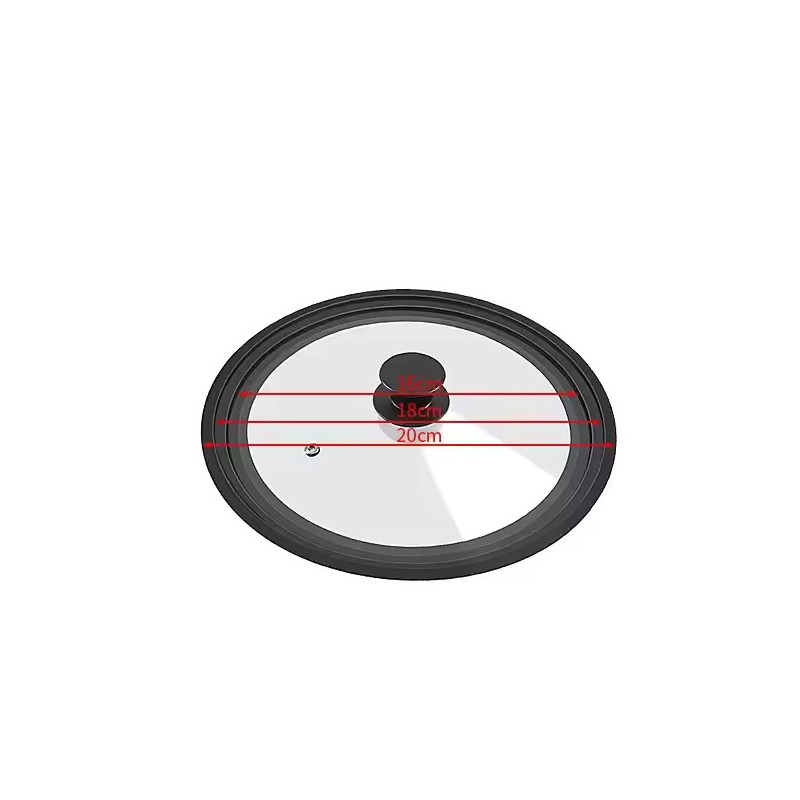 Universal Silicone Glass Pot Lid with Steam Vent, 16-32cm
