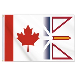 24x36 Inch Newfoudland and Labrador Canada Flag,2x3 FT NL Flag,Medium Digitial Double-Printed Durable 150D Thick Polyester Decorations with 2 Brass Grommet