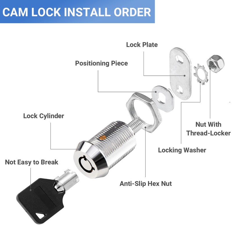 Sissinda RV Storage Locks - Keyed Alike, 7/8' Fits 9/16'