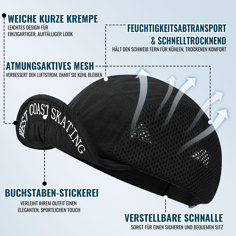 CLAPE Baseball Cap Men Women Baseball Cap with Short Peak