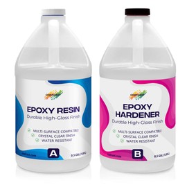 CoatCast Epoxy Resin 1 Gallon Kit – Low Viscosity, Clear High-Gloss Finish for Coating Wood, Concrete, Stone & More | Easy to Use, No Bubbles, Self-Leveling | Perfect for Arts & Crafts & More