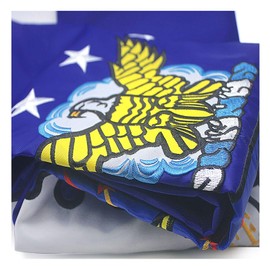 VSVO US Air Force Flag 3x5 Ft - Double-Read Series Embroidered 300D Nylon Military Flag, 2 Pcs USAF Flags Stitched Together for Outdoor Use, Brass Grommets, Heavy Duty, 3-ply