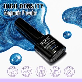 MIZHSE Cat Eye Gel Nail Polish, Neon Magnetic Gel Polish with Magnet Stick, Summer Colors Hot Pink Green Soak Off Nail Art Manicure Salon Home DIY Gift for women