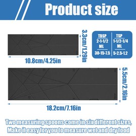 XPEX Set of 2 Measuring Spoons Set, Foldable 3-in-1 Measuring Spoon, Cup, Measuring Cup, Small Spoon Set, Spice Spoon, Tablespoon, Dosing Spoon, Small Spoon for Dry Rations, Liquid, Baking Measuring