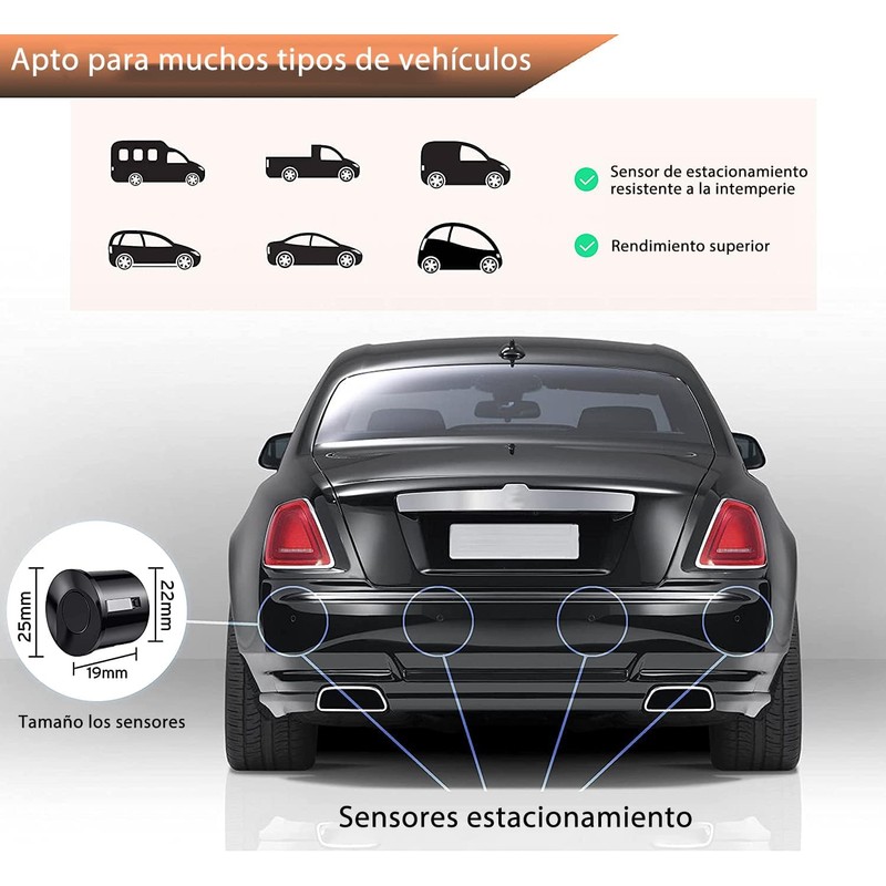 mornwell Sistema De Radar,con 4 Sensores de Reversa para Auto