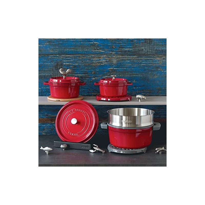 STAUB 40510-661-0 Rabbit Lid Knob, Stainless Steel, Silber, 9 x