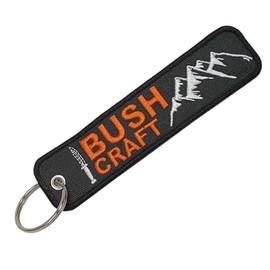 baum-m gmbh Key Fob I BUSHCRAFT I SURVIVAL I OUTDOOR I Fabric Band I Key Ring I Embroidered & Scratch-Resistant, Survival