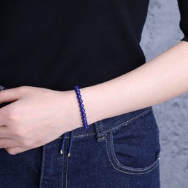 coai Mens Womens Lapis Lazuli Stone Bolo Bracelet