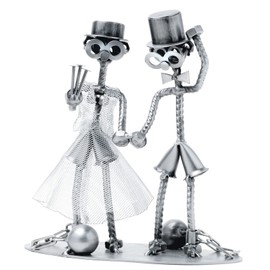 STEEMO Screw Man Bride and Groom Wedding Gift Metal Decoration 18 x 10 x 20 cm