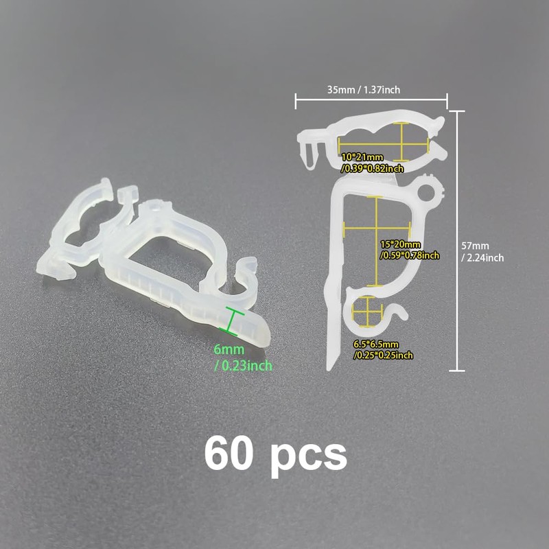 WYAN 60 PCS Gutter Hooks,Removable Combination Gutter Hooks,Plastic Gutter Clips,Christmas