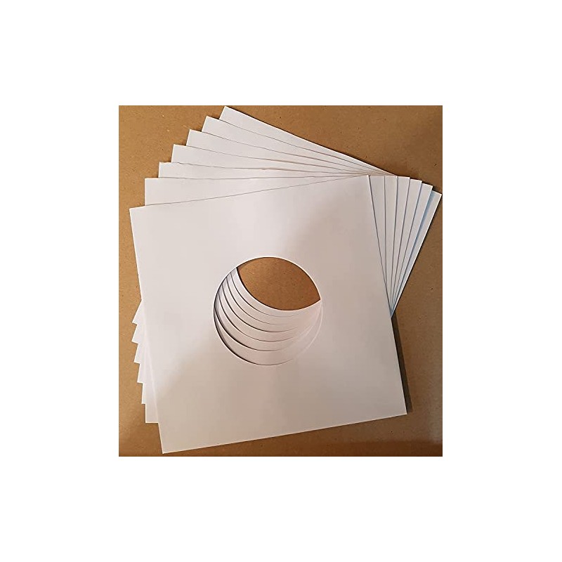 Pack of 50 - 7" White Paper Record Sleeves