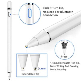 Active Stylus Compatible with Apple,Stylus Pens for Touch Screens,Magnetism Cover Cap, Universal for Android/iOS and Other Touch Screens(White)