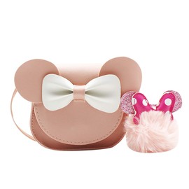 MOSSTYUS Toddler Mini Crossbody Purse Little Girls Small Wallet Mouse Ear Purse with Bowknot Pompom Keychain(pink) ¡­