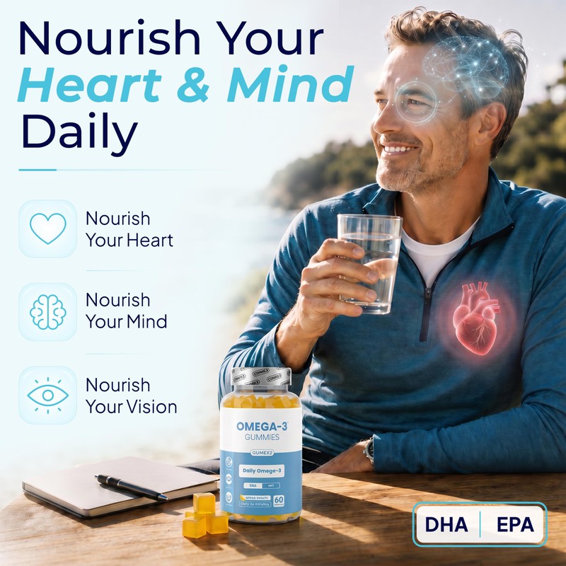 Omega 3 Gummies with DHA & EPA – Heart, Brain