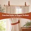 2Pcs Leather Curtain Rod Holder PU Leather Curtain Rod Holders
