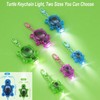 3PCS Set Brighter Cute Turtle Animal Keychain Flashlight, 7 Modes