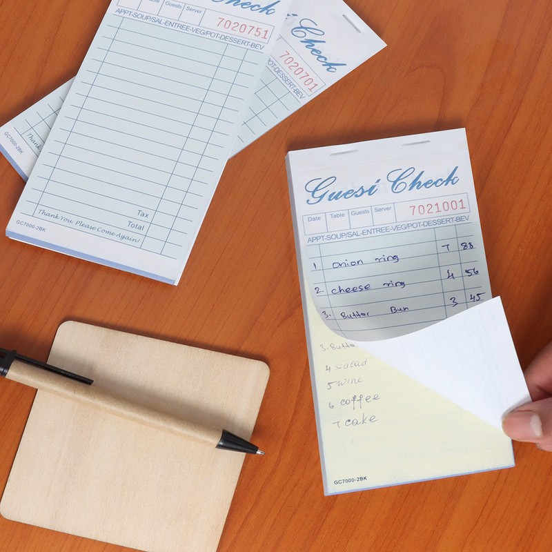 BELLE VOUS 100 Sheets Waiter Blocks Receipt Pad with Duplicate