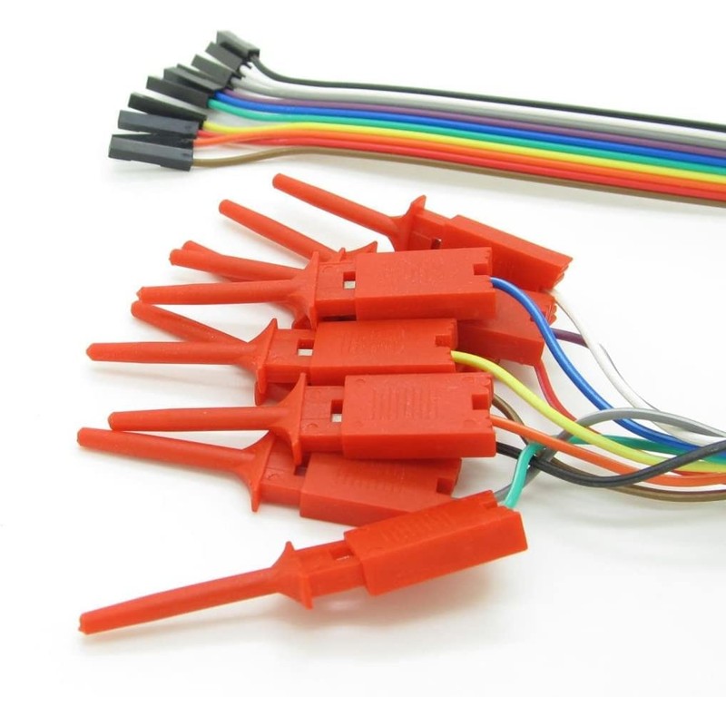 Pxyelec Test Hook Clip, 10 in 1 Logic Analyzer Cable