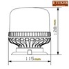 ETUKER Rotating beacon LED 12/24 V truck magnetic blue flashing
