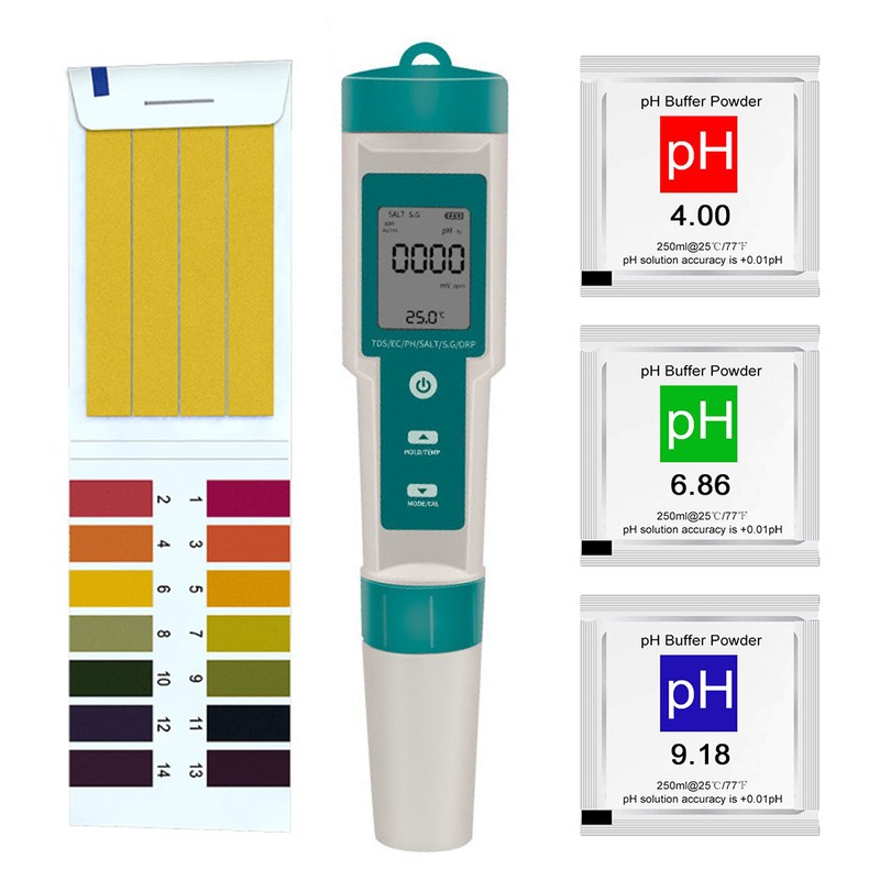 Multifunctional Digital 7 in 1 Water Quality Tester Portable High