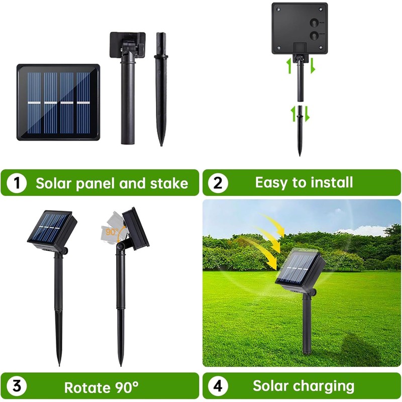 Solar LED Strip Lights Outdoor Waterproof 19.6FT 180 LED White