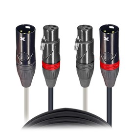 Prox XC-DXLR100 100' Balanced Dual XLR-M to XLR-F High Performance Audio Cable, Black