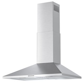 Argyolas Hood Vents for Kitchen 30inch, Wall Mount Chimney Style Range Hood with Ducted Ductless Convertible, Stainless Steel Stove Vent Hood with LED Light, 3 Speed Exhaust Fan