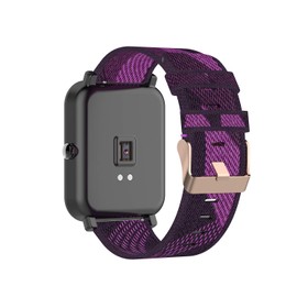 FitTurn Compatible with Uaue T60/QCOQ T60/QXQ T60 Band, Adjustable Loop Nylon Strap Replacement Breathable Wristband for QCOQ T60 Smartwatch Accessories (Purple)