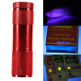 SOULONG 9LED UV Flashlight, Mini Expert Jade Torch 365-400nm for Fluorescence Detection (Red)