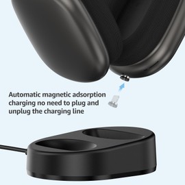 ROUNKIN Headphone Charging Stand for AirPods Max,Magnetic Stand,Protable Desktop Headset Holder,Headset Stand, Charging Base for Headphones,Designed for AirPods Max 2/1 (Black)