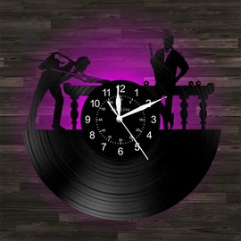 Doublecat Billiards Theme Table Tennis Game Snooker Pinbowl Office Wall Clock Decor for Boss Boyfriend Gift 12inch 30CM (with LED)