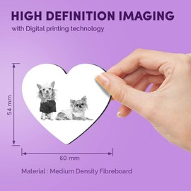 1 x Heart MDF Magnets - Chihuahua Dog Puppy Group 41949