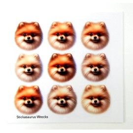 Stickasaurus Wrecks Pomeranian Dogs Mini Sticker Sheet