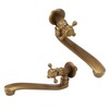 Antique Garden Faucet with Extended Spout Antifreezing Copper Wall Mount