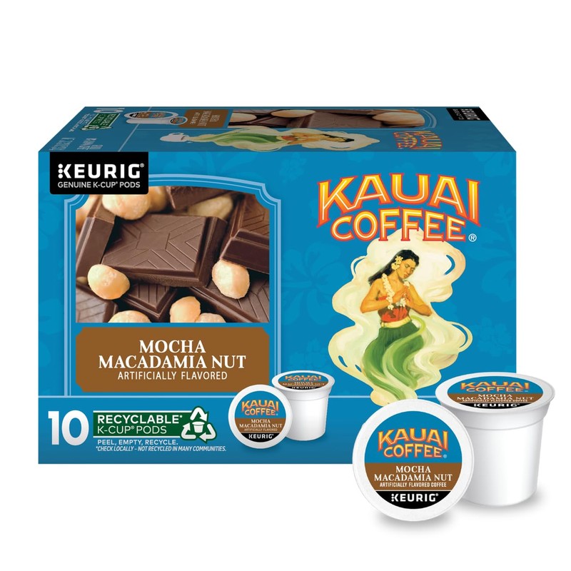 Kauai Coffee Mocha Macadamia Nut Flavor - Compatible with K-Cup