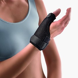 Bort Bort 112720 Medium Black Bort Soft Thumb Splint Long for Relief of Thumb Injuries and Thumb Joint Right and Left Side, Black, Medium